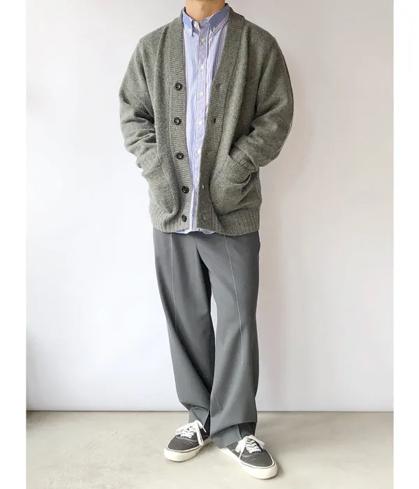 MHL./FINE SHETLAND CARDIGAN (SAGE)
