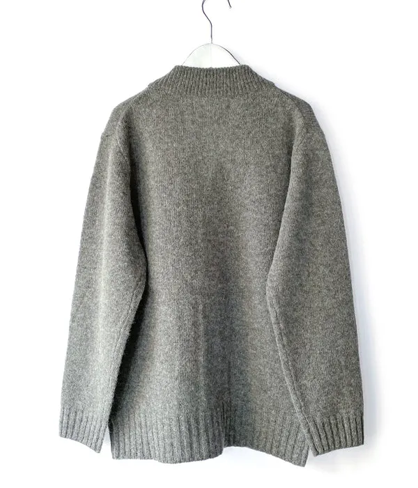 MHL./FINE SHETLAND CARDIGAN (SAGE)