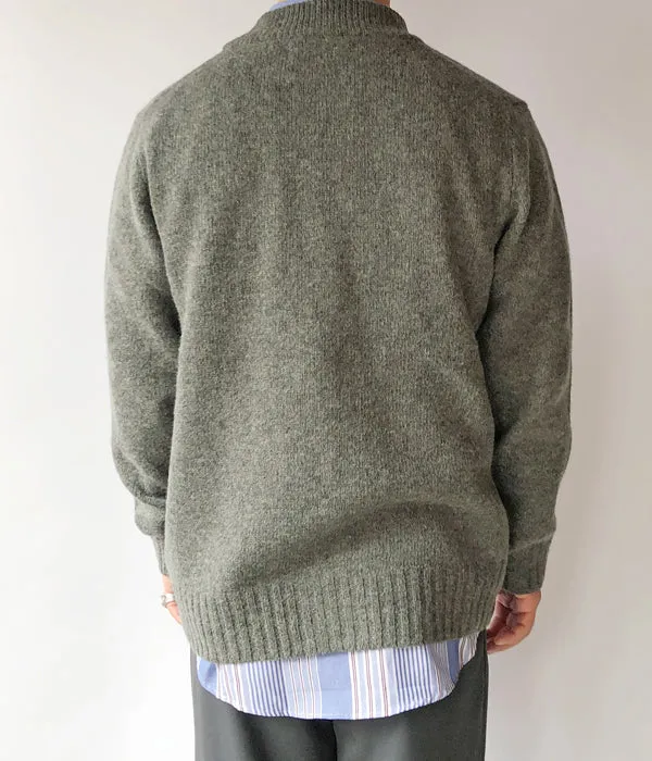 MHL./FINE SHETLAND CARDIGAN (SAGE)