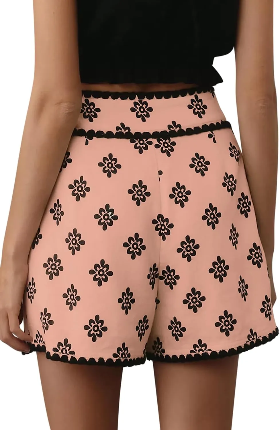 Mini Wrap Skirt Short for Women Flowy Bodycon Print Elastic Waist Fall Casual Beige Skort