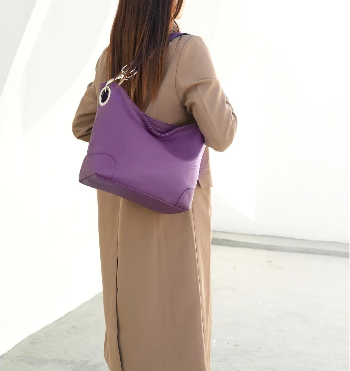MKF Collection Hobo Purses for Women,Vegan Leather Handbag Slouchy Womens Shoulder bag  Fashion Top Handle Pocketbook