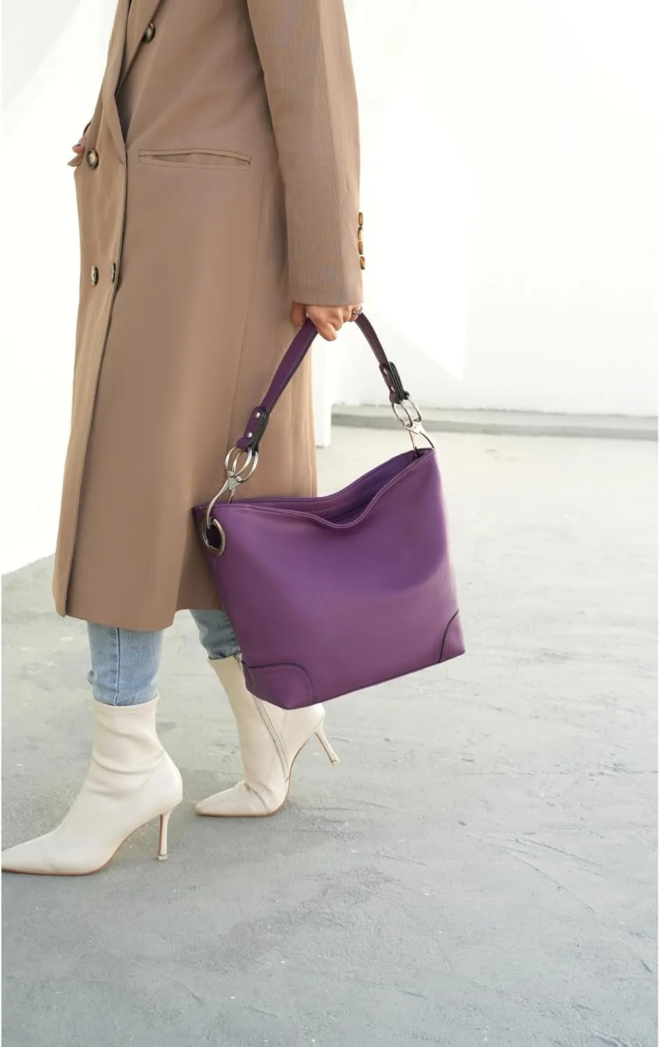 MKF Collection Hobo Purses for Women,Vegan Leather Handbag Slouchy Womens Shoulder bag  Fashion Top Handle Pocketbook