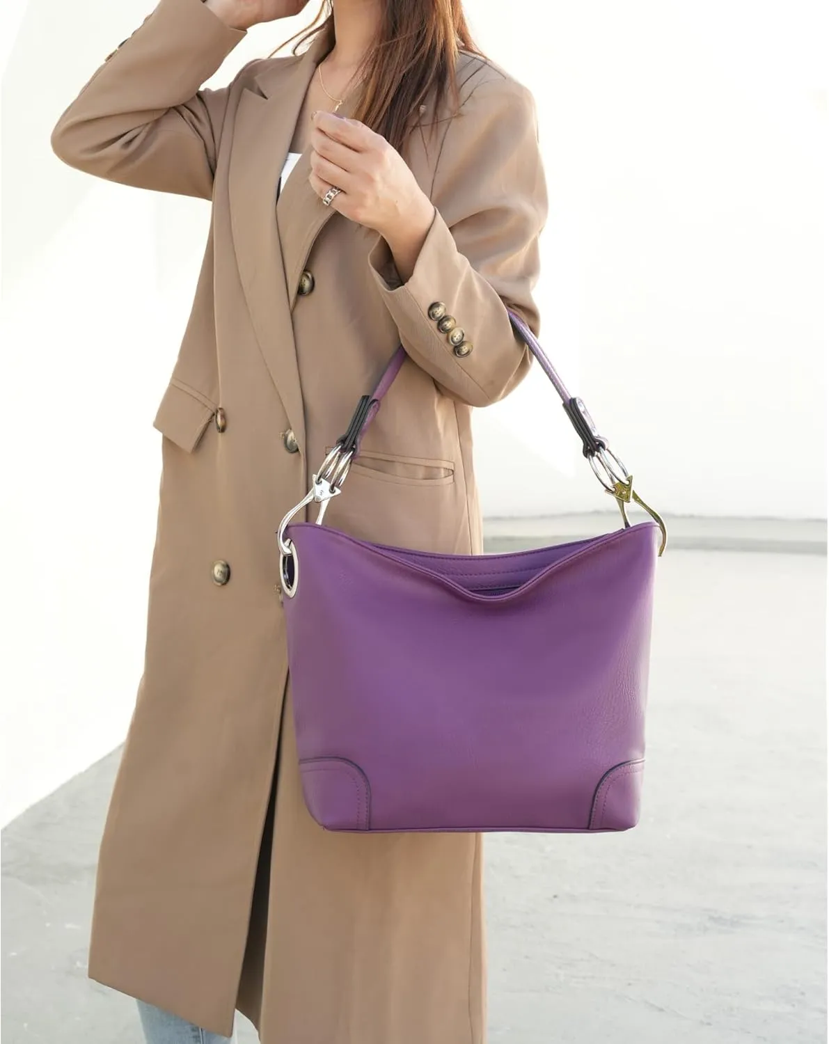 MKF Collection Hobo Purses for Women,Vegan Leather Handbag Slouchy Womens Shoulder bag  Fashion Top Handle Pocketbook