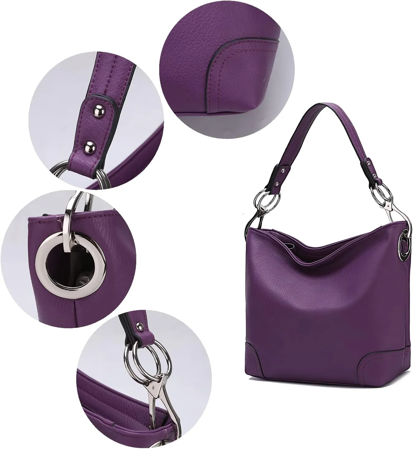MKF Collection Hobo Purses for Women,Vegan Leather Handbag Slouchy Womens Shoulder bag  Fashion Top Handle Pocketbook