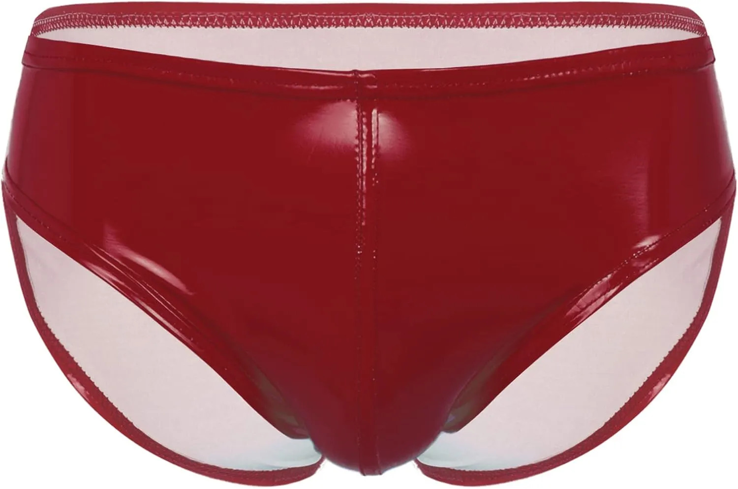 Moily Men Glossy Leather Panties Sissy Bulge Pouch G-String Thongs Bikini Briefs Latex Hot Pants Clubwear