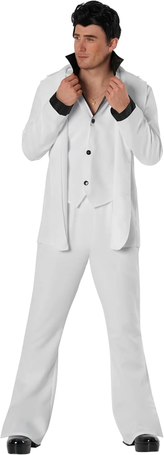 Morph Saturday Night Disco Costume Men 70s White Leisure Suit for Men 70s Fever Outfit Halloween Costumes For Adults