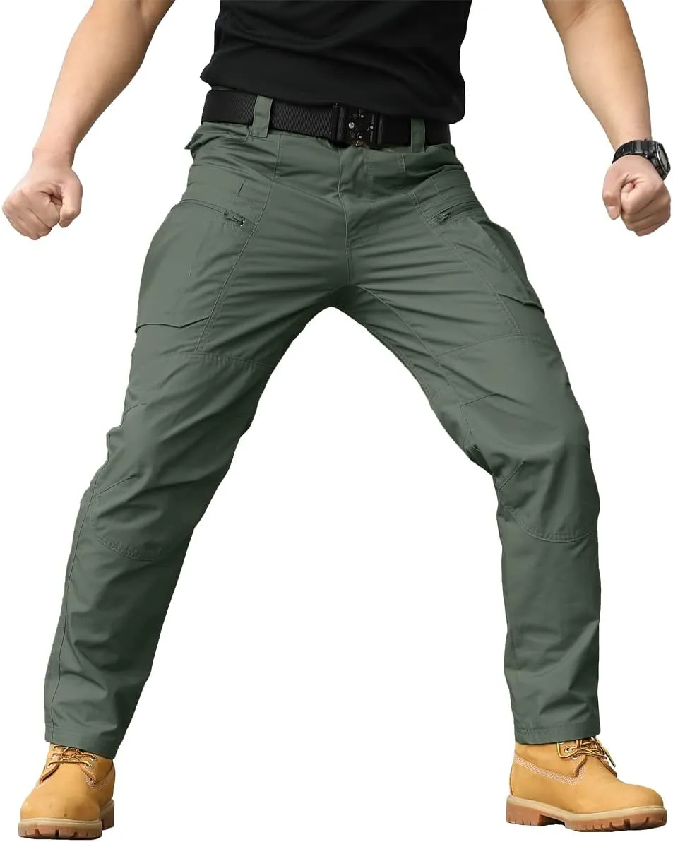 NAVEKULL Men's Hiking Tactical Pants Rip-Stop Military Combat Cargo Pants Lightweight Army Work Outdoor Trousers