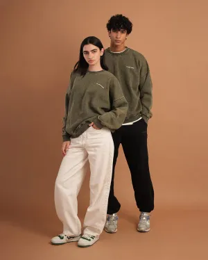 Olive Washed Crewneck