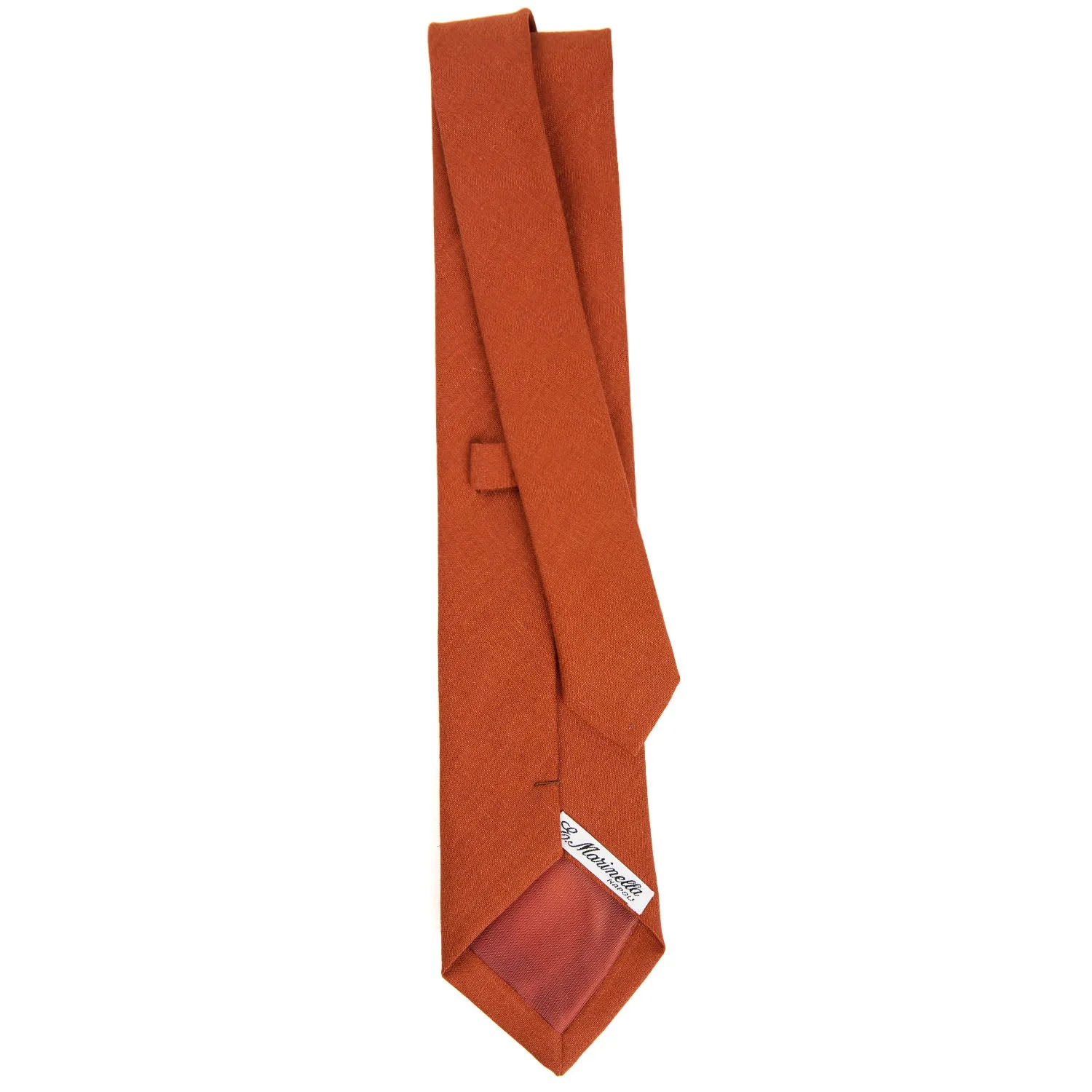 ORANGE SARTORIAL LINEN AND COTTON TIE