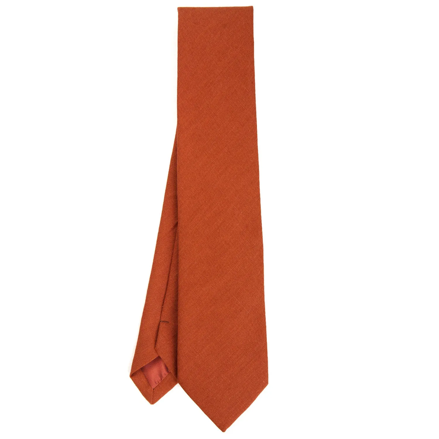 ORANGE SARTORIAL LINEN AND COTTON TIE