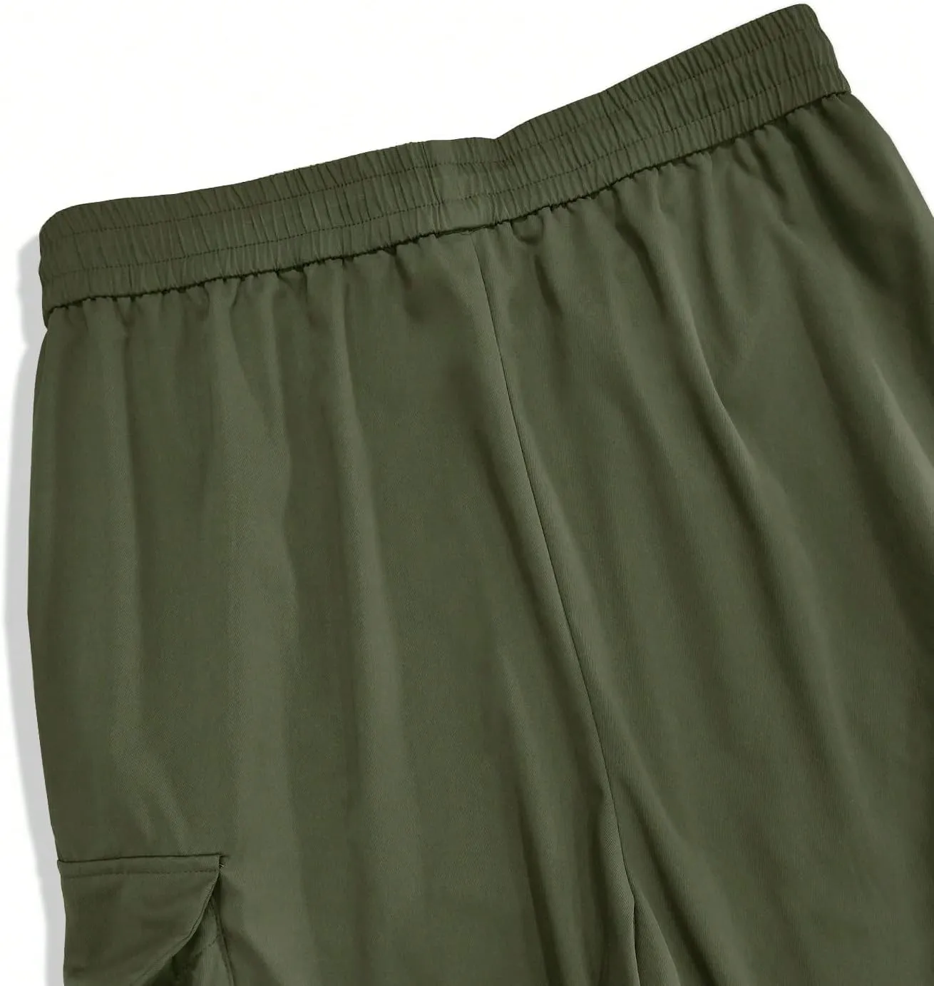 OYOANGLE Men's Cargo Pants Elastic Waist Flap Pockets Hip Hop Baggy Harem Pants