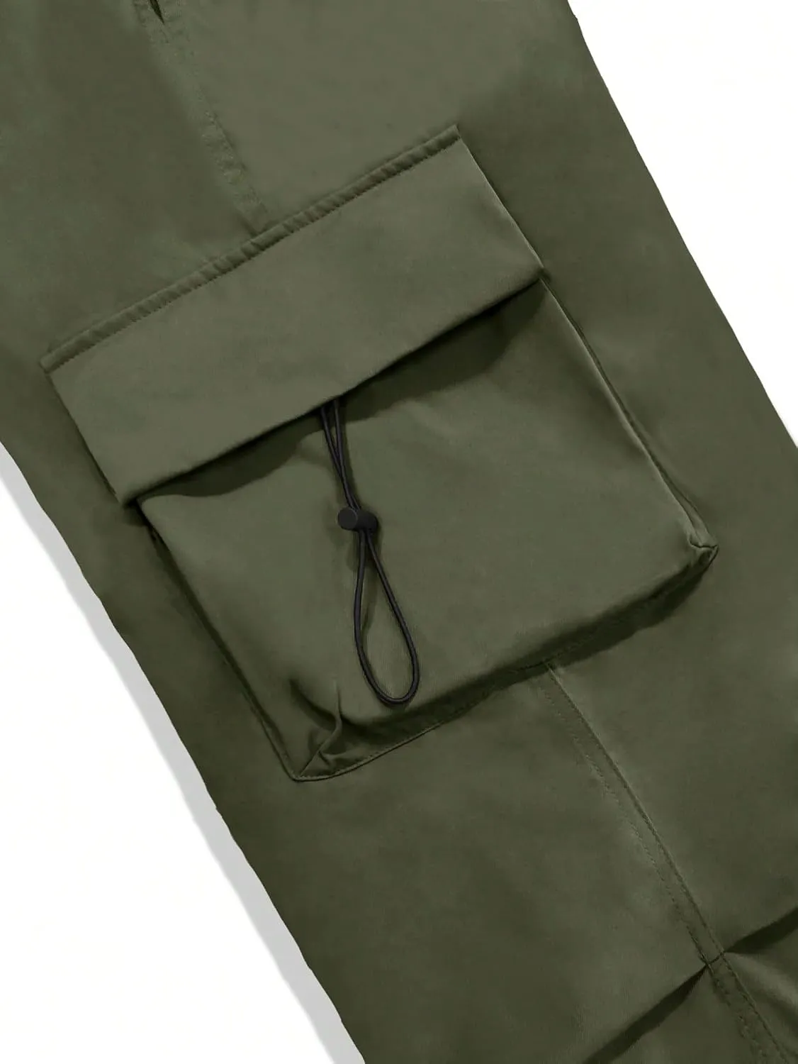 OYOANGLE Men's Cargo Pants Elastic Waist Flap Pockets Hip Hop Baggy Harem Pants