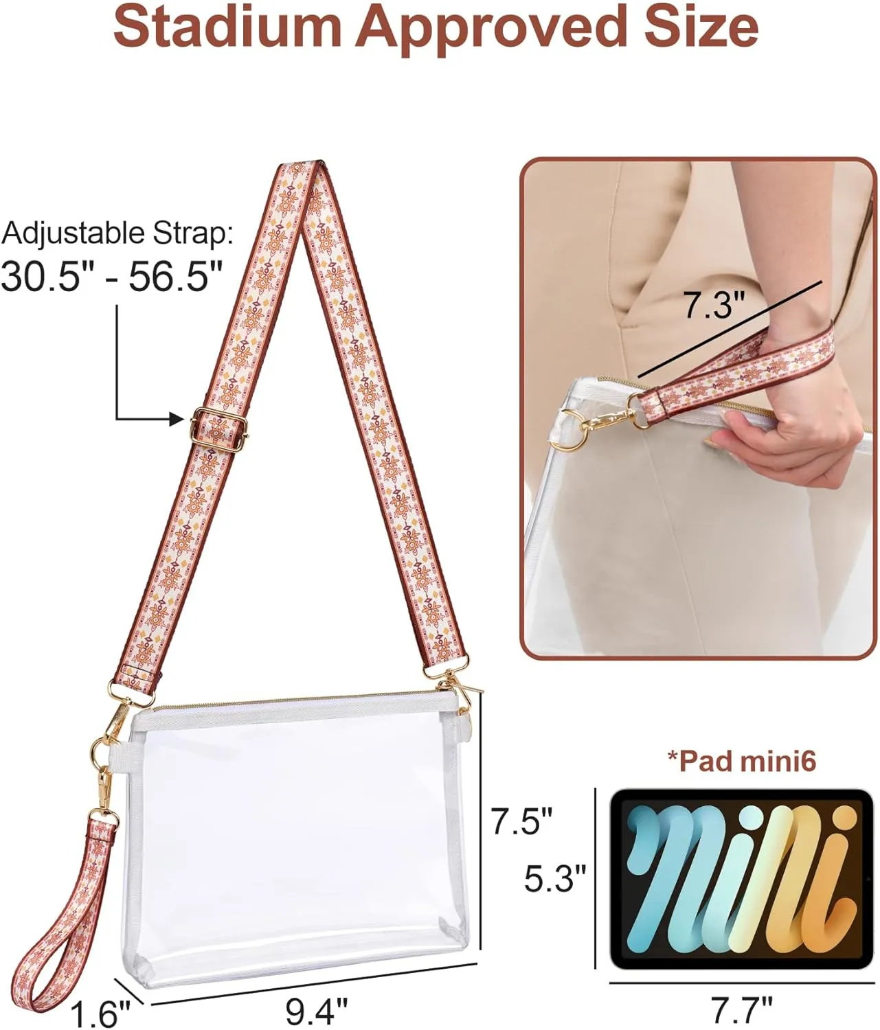 PACKISM Clear Bag for Stadium Events - Clear Purses for Women Stadium Crossbody, Concert Bag for Sports & Festival