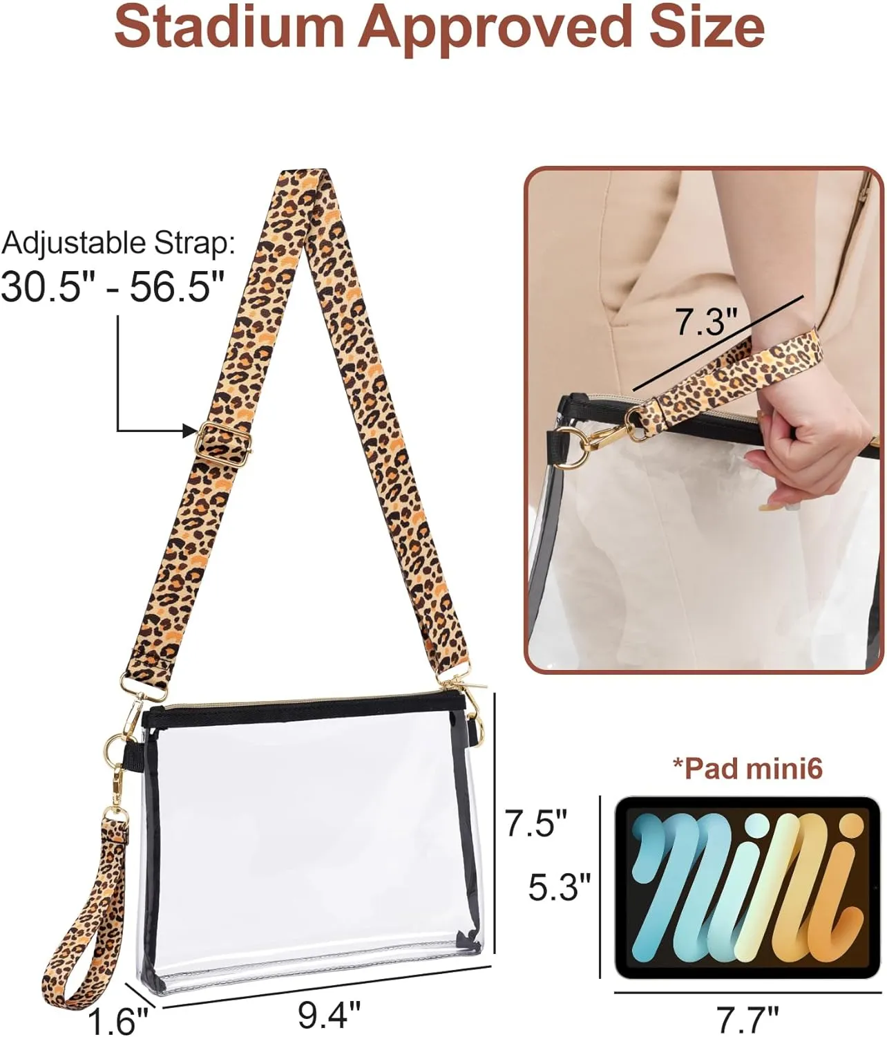 PACKISM Clear Bag for Stadium Events - Clear Purses for Women Stadium Crossbody, Concert Bag for Sports & Festival