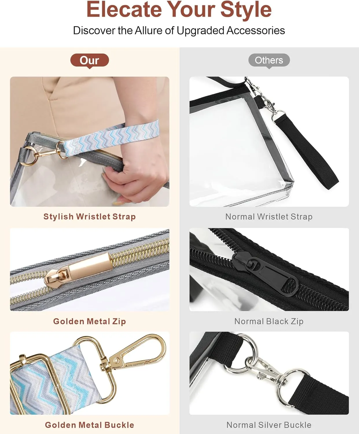 PACKISM Clear Bag for Stadium Events - Clear Purses for Women Stadium Crossbody, Concert Bag for Sports & Festival
