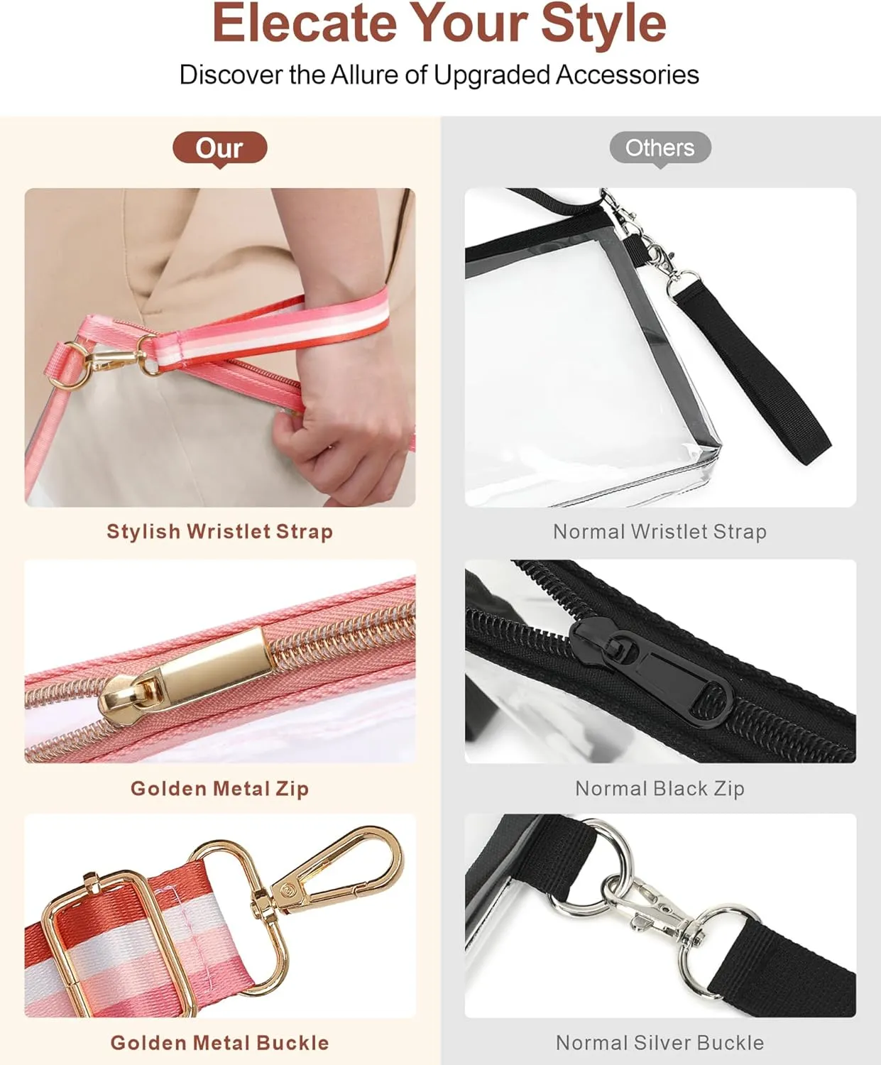 PACKISM Clear Bag for Stadium Events - Clear Purses for Women Stadium Crossbody, Concert Bag for Sports & Festival