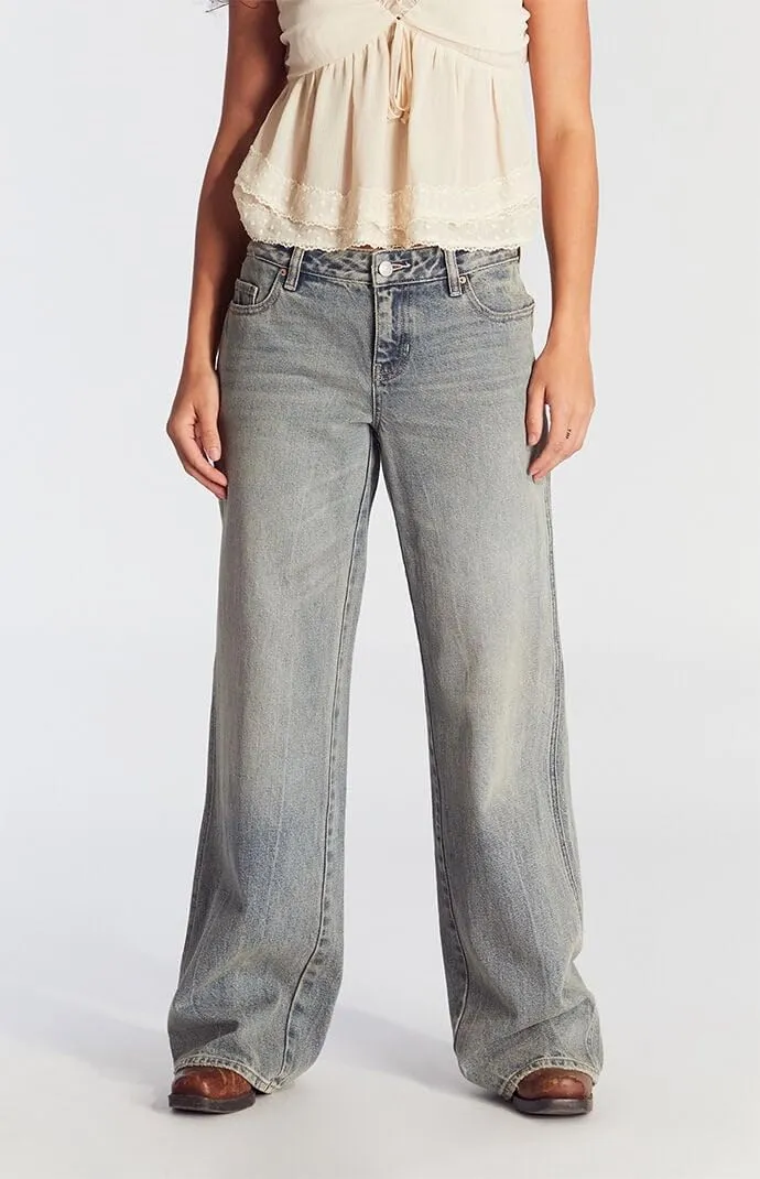 PacSun Women's Casey Tint Low Rise Baggy Jeans Medium Indigo