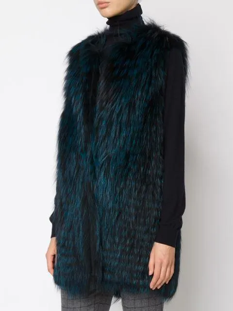 Peacock Fox Fur Vest