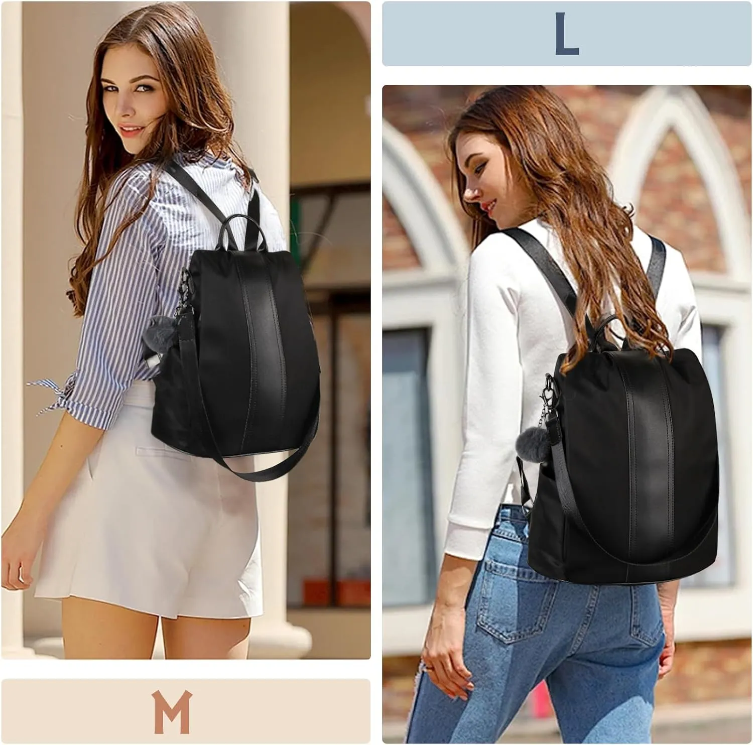 PINCNEL Women Backpack Purse Waterproof Nylon Anti-theft Rucksack Lightweight Shoulder Bag