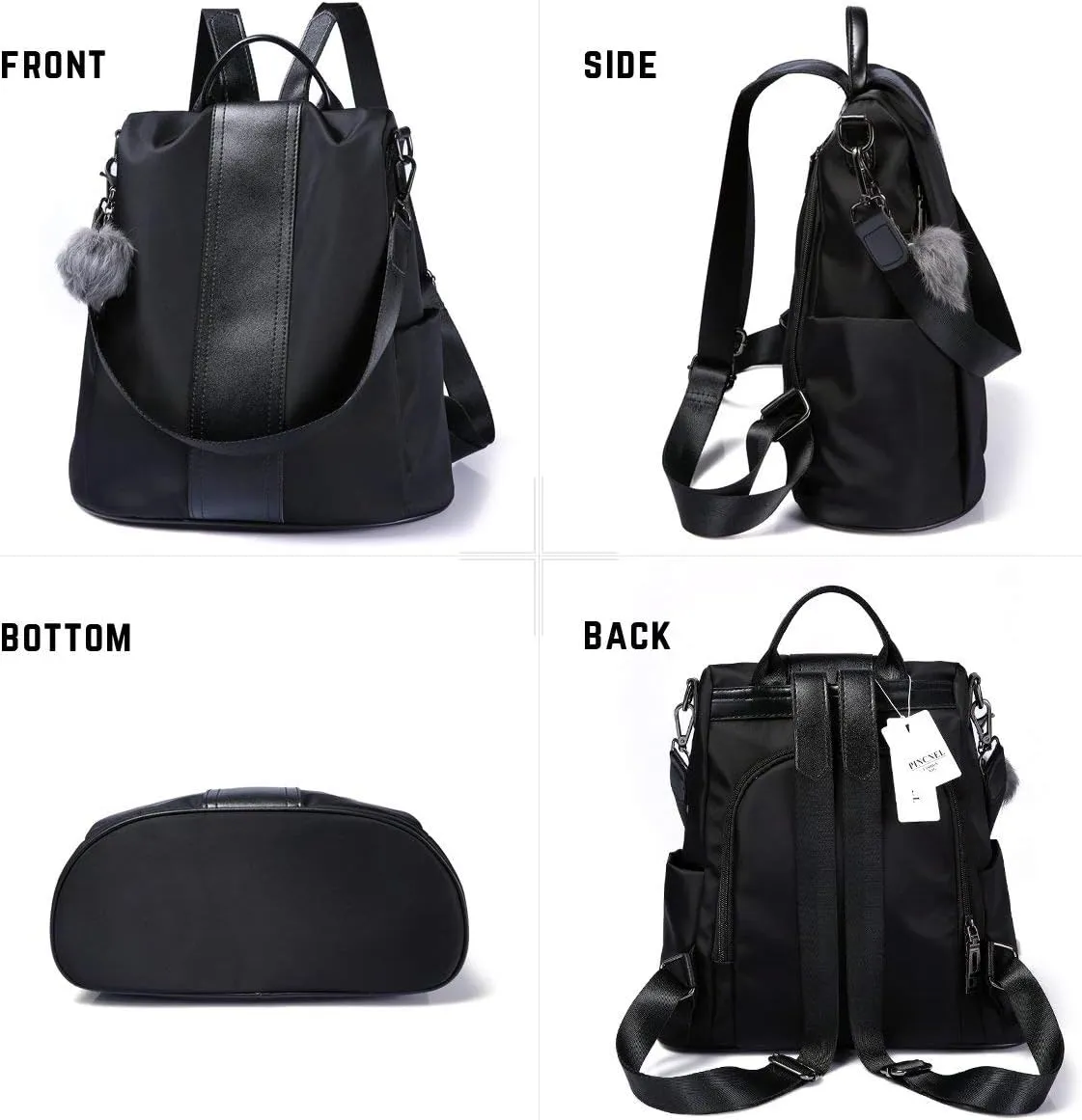 PINCNEL Women Backpack Purse Waterproof Nylon Anti-theft Rucksack Lightweight Shoulder Bag