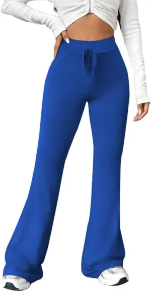 PINSV Women's High Waisted Flare Leggings Wide Leg Sweatpants Bootcut Yoga Pants