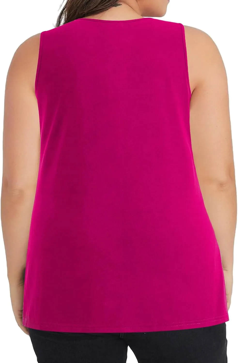 Plus Size Tank Tops for Women Loose Fit Dressy Sleeveless Square Neck Pleated Flowy Tunic Shirt Blouse 2025