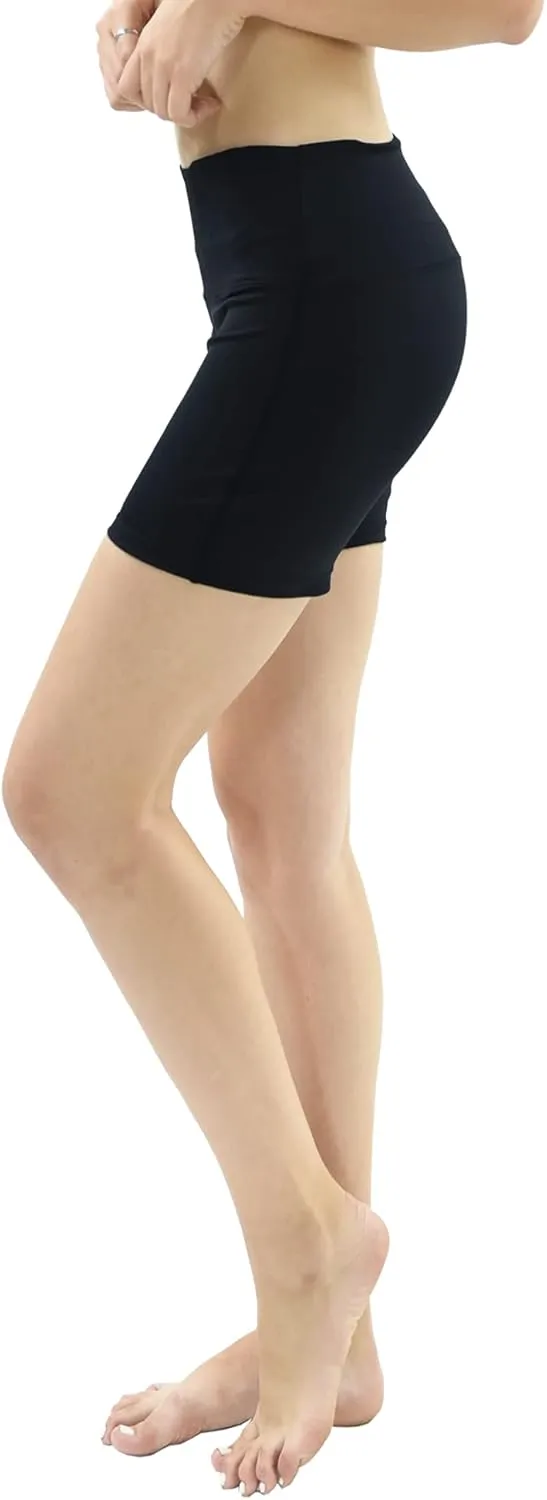 Private Island Women UPF50  Board Shorts Swimsuit Hot Pants Pocket Bathing Swim Suit Rash Guard Bottom (RM3HP)
