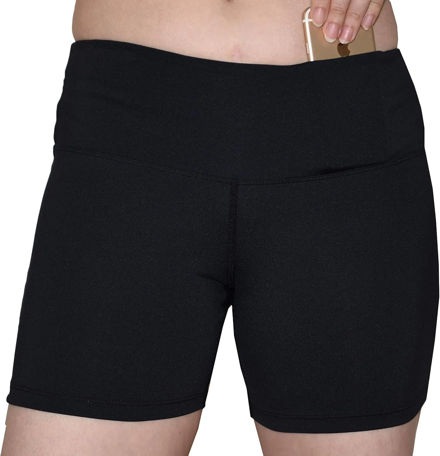 Private Island Women UPF50  Board Shorts Swimsuit Hot Pants Pocket Bathing Swim Suit Rash Guard Bottom (RM3HP)