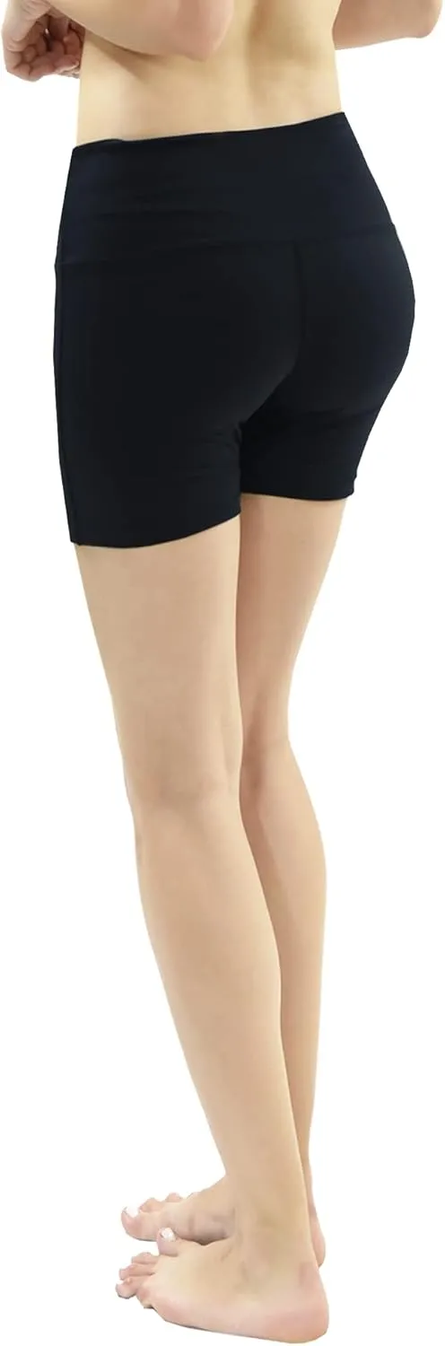 Private Island Women UPF50  Board Shorts Swimsuit Hot Pants Pocket Bathing Swim Suit Rash Guard Bottom (RM3HP)