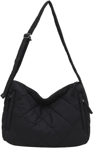 Puffer Quilted Shoulder Bag for Women Puffy Tote Bag Handbags Large Crossbody Bag Hobo Purses Satchel 2024