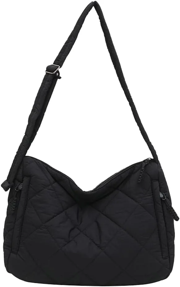 Puffer Quilted Shoulder Bag for Women Puffy Tote Bag Handbags Large Crossbody Bag Hobo Purses Satchel 2024