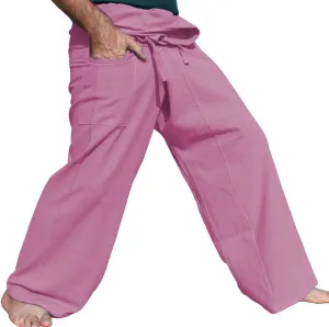 RaanPahMuang Plain Thick Muang Cotton Fisherman Wrap Tall Pants Plus