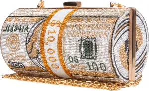 Rhinestone Clutch Purses for Women,Realistic Money Bag Purses for Party Diamond Novelty Purse Evening Handbag