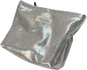 RICHTRUE Sequin Makeup Bag Mcbling Bling Cosmetic Bag Coquette Makeup Bag Cute Makeup Bag Sparkle Purse (Silver)