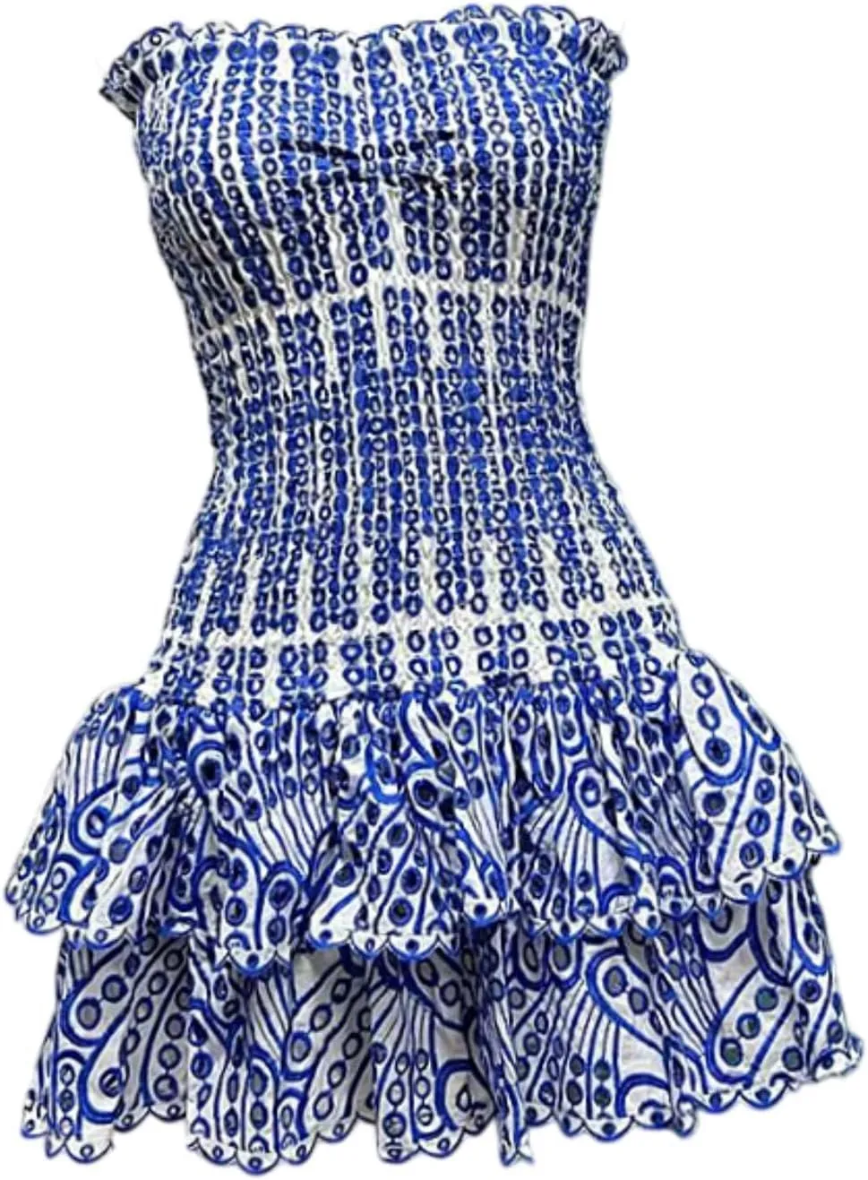 Ruched Waist Ruffle Tiered Layer Mini Dress for Vacation