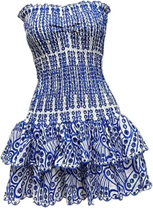 Ruched Waist Ruffle Tiered Layer Mini Dress for Vacation