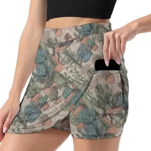 Santa Claus Pattern Mini Pleated Skirts for Women Sexy Mini Skirt Short Cargo Skirt Skater A-line Pleated Skirt