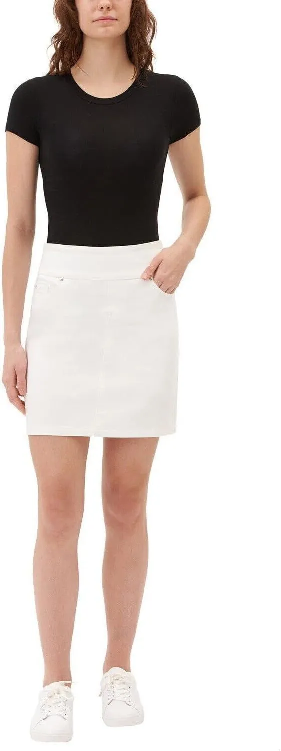 S.C. & Co. Women's Pull-On Denim Skort (US, Alpha, XX-Large, Regular, Regular, White)