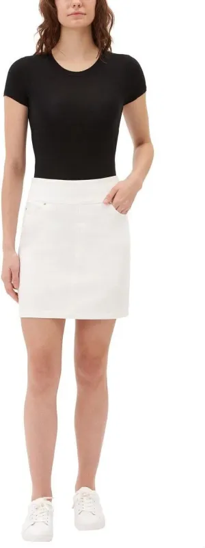 S.C. & Co. Women's Pull-On Denim Skort (US, Alpha, XX-Large, Regular, Regular, White)