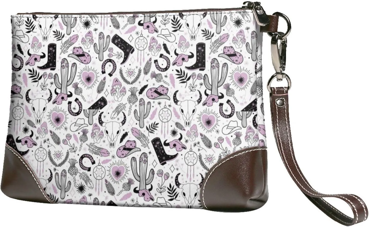 Small Clutch Purses for Women - Cowboy Leather Wristlet Wallets for Women with Wrist Strap