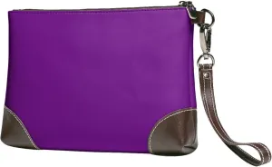 Small Clutch Purses for Women - Purple Leather Wristlet Wallets for Women with Wrist Strap