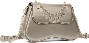 Small Patent Leather Crossbody Bags for Women Y2K Purse Trendy Hobo Handbag Designer Studded Shoulder Bag