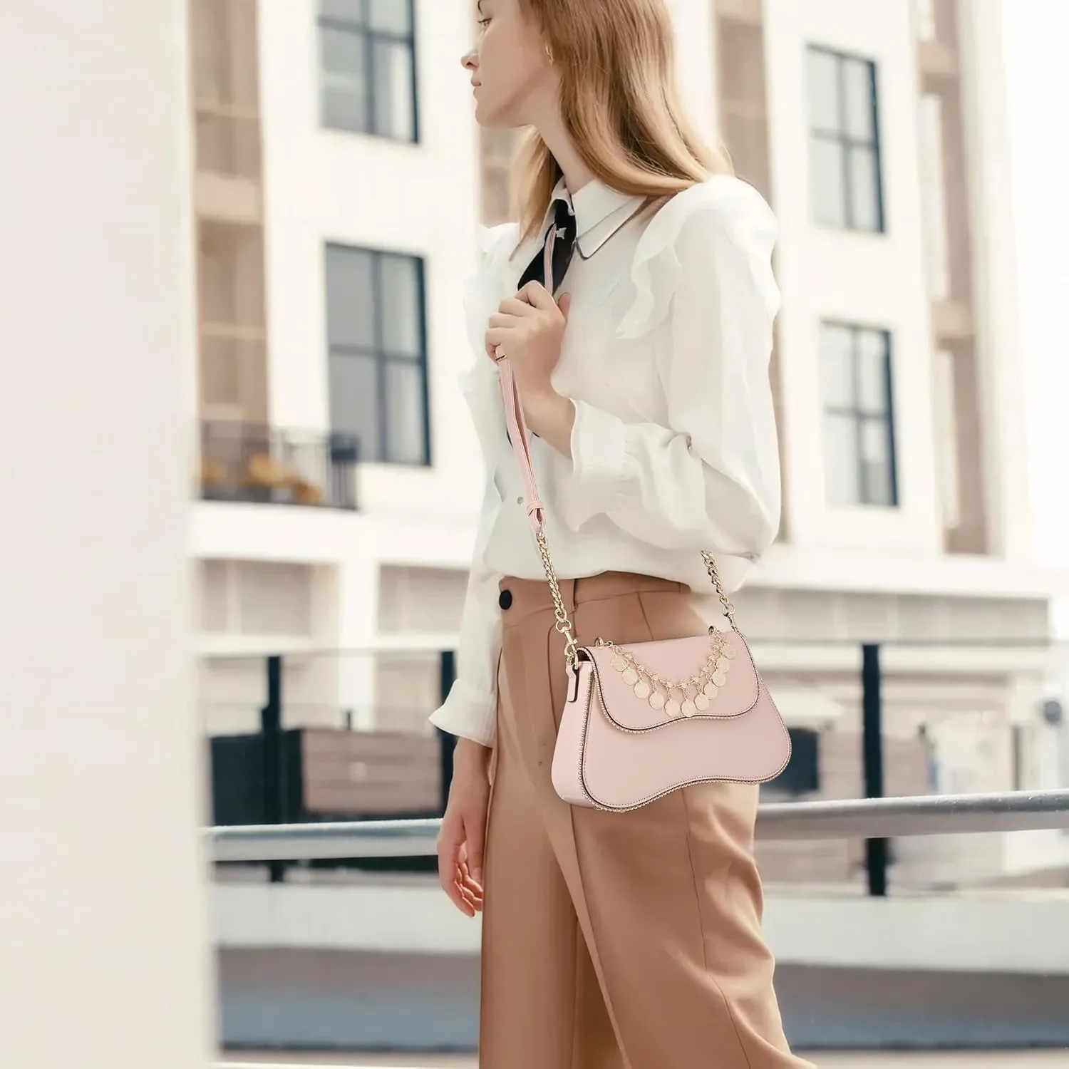 Small Patent Leather Crossbody Bags for Women Y2K Purse Trendy Hobo Handbag Designer Studded Shoulder Bag
