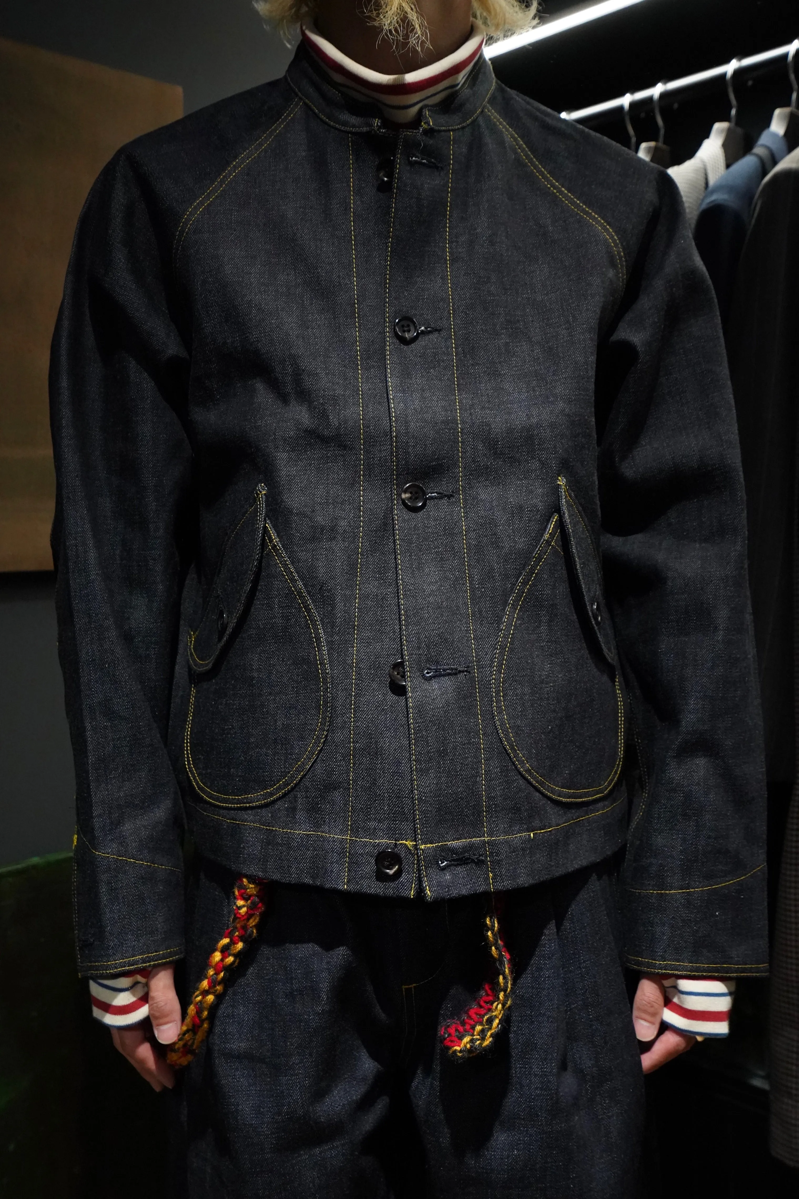 STITCH DENIM JACKET (YELLOW STITCH)