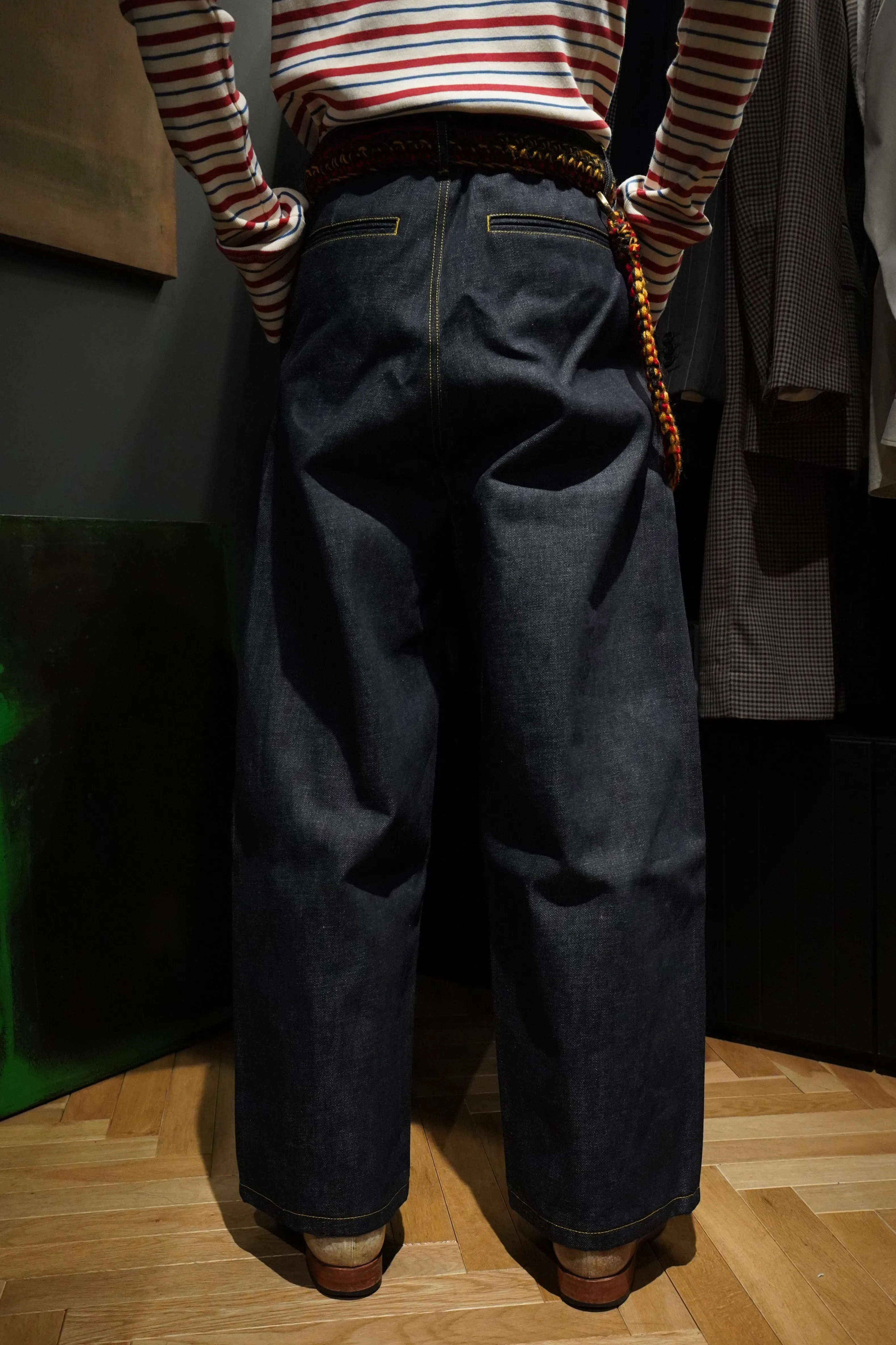 STITCH DENIM PANTS (YELLOW STITCH)