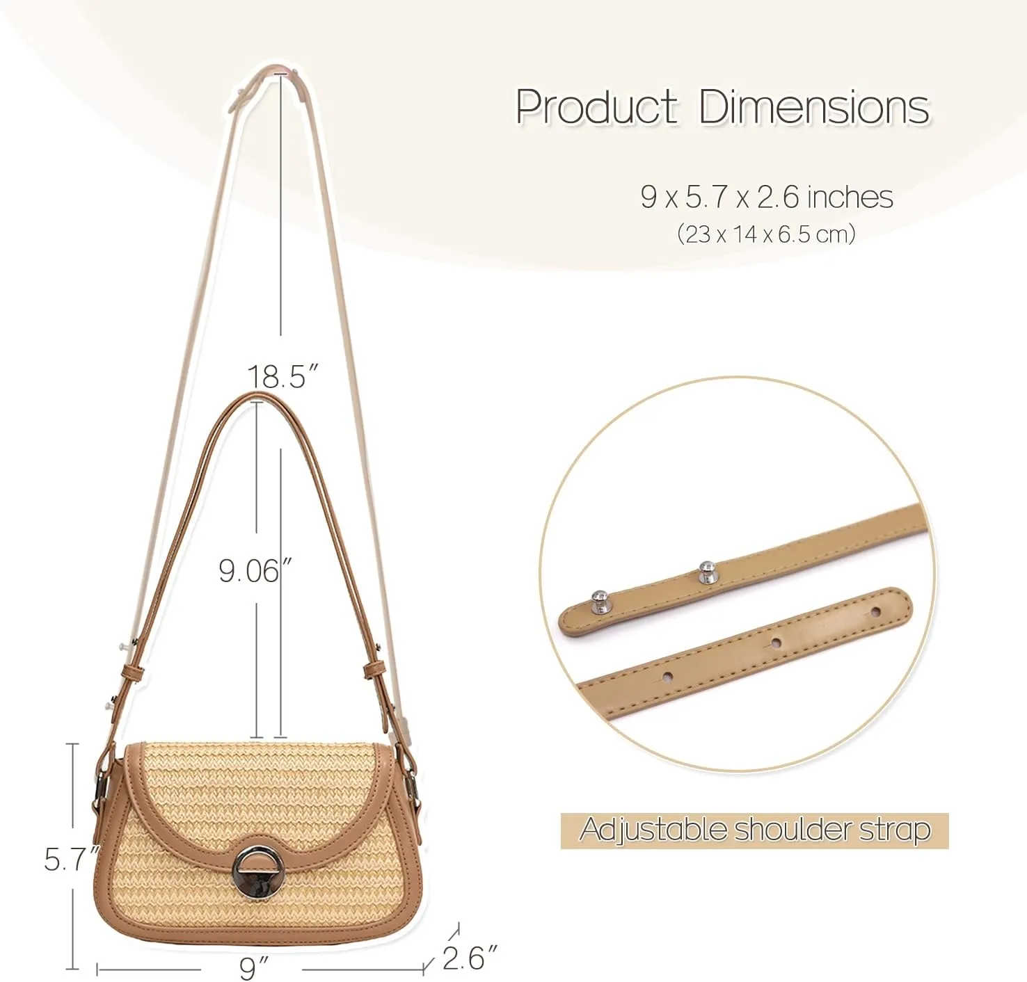 Straw Crossbody Bag for Women Small Shoulder Handbag Fashion Hobo Bag Trendy Underarm Mini Purse