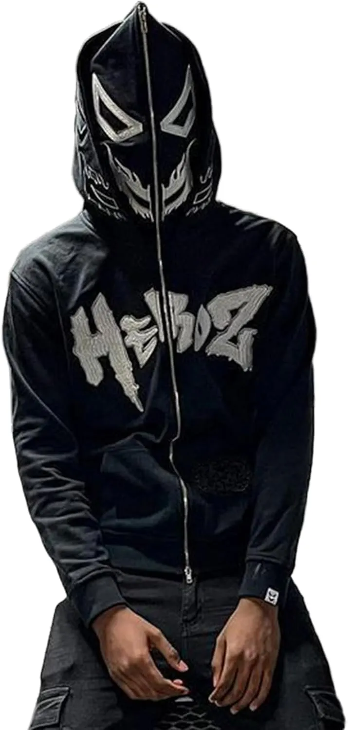 Sunwittafy Y2k Hoodie Men Women Letter Print Zip Up Hoodie Oversized Funny Sweatshirt Grunge Harajuku Jacket Streetwear