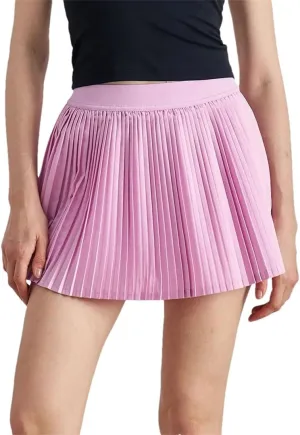 Tennis Pleated Skirts with Inner Lining Women High Waist Double Layer Sport Stretchy Skirts Fitness Golf Skorts with Pockets