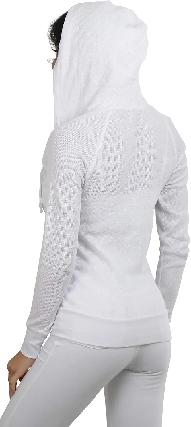 ToBeInStyle Womens Velour Terry Active Cropped Zip-Up Jacket with Hood