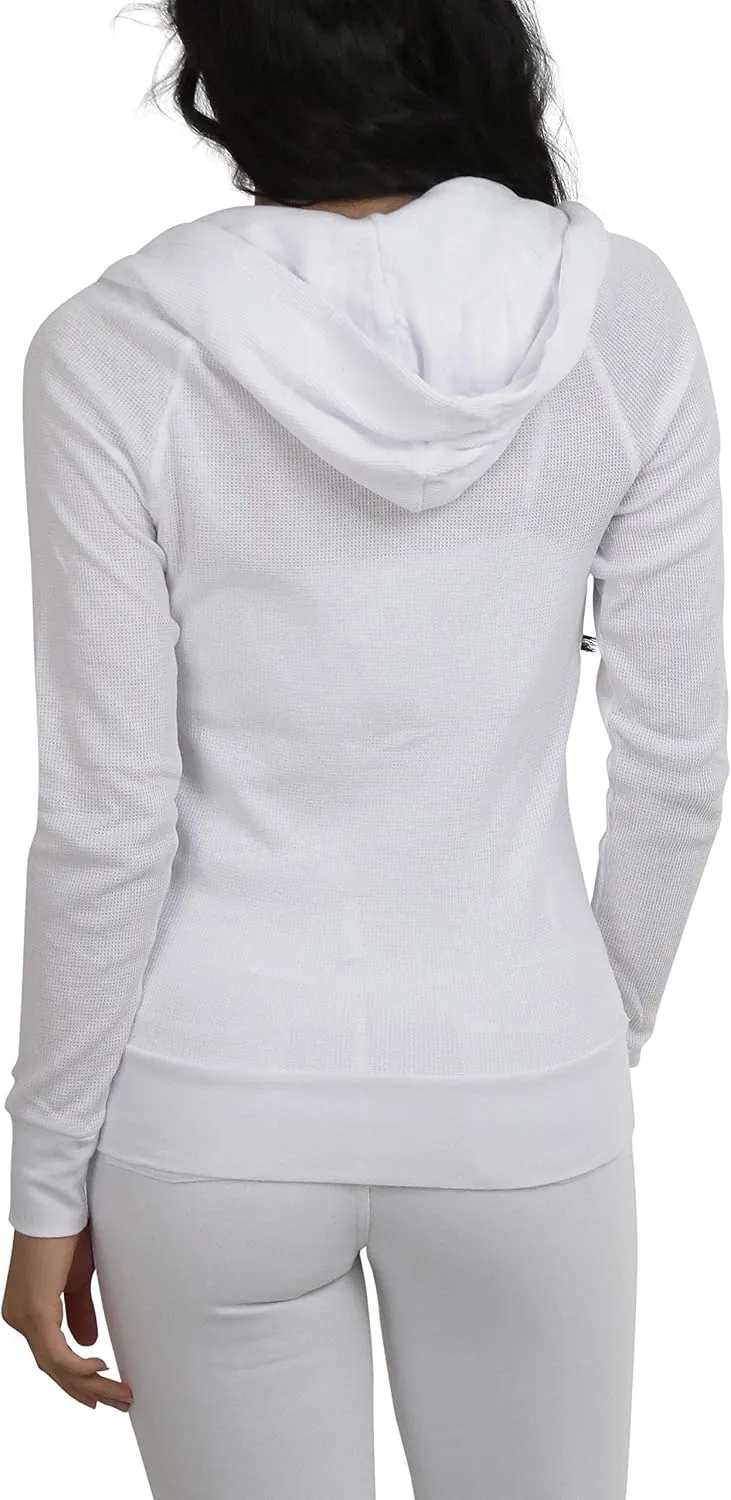 ToBeInStyle Womens Velour Terry Active Cropped Zip-Up Jacket with Hood